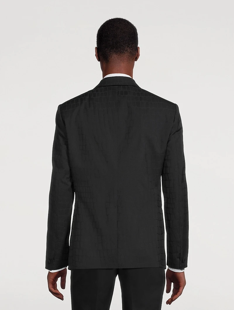 Croc-Effect Jacquard Jacket