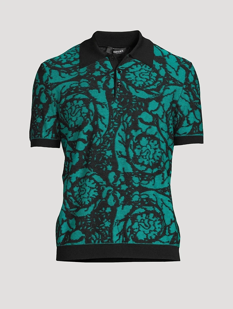 Barocco Wool And Cotton Polo Shirt