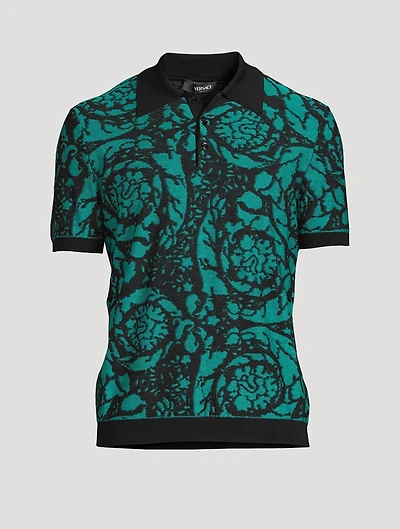 Barocco Wool And Cotton Polo Shirt