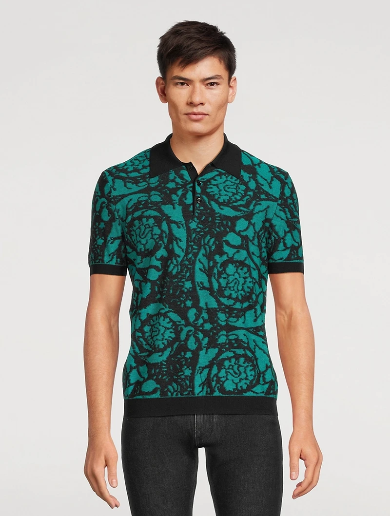 Barocco Wool And Cotton Polo Shirt