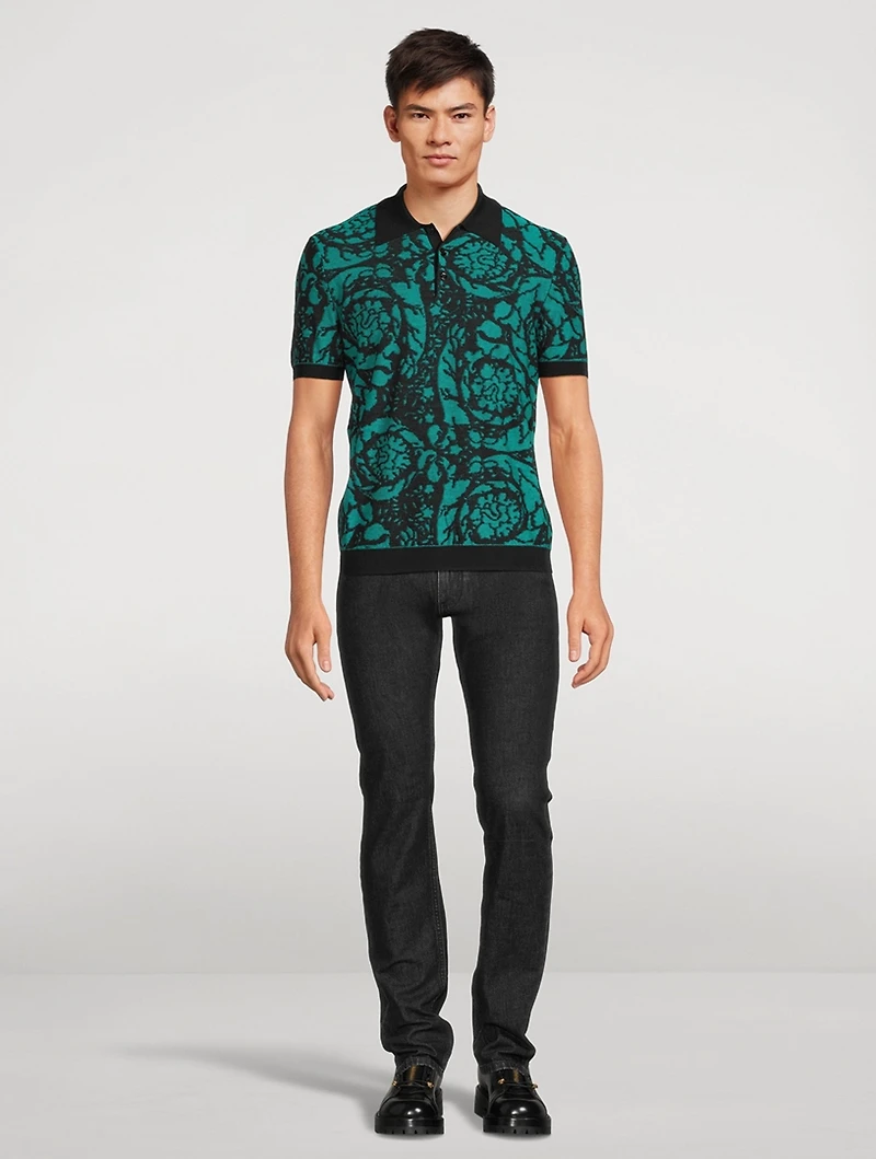 Barocco Wool And Cotton Polo Shirt