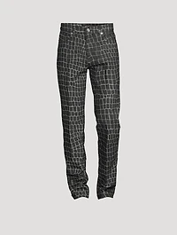 Croc Jacquard Straight-Leg Jeans