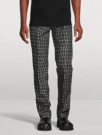 Croc Jacquard Straight-Leg Jeans