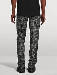 Croc Jacquard Straight-Leg Jeans