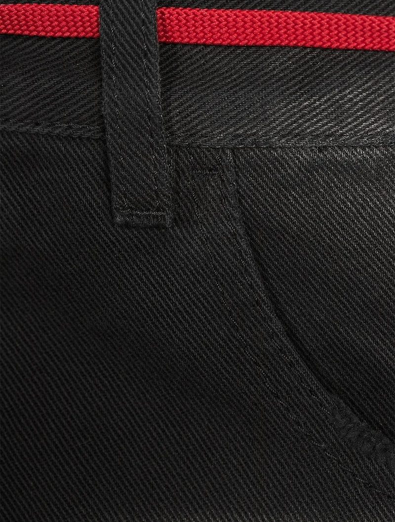 Wide-Leg Flared Jeans With Shoelace