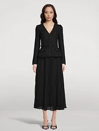 Bouclé Chiffon Midi Dress