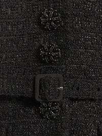Bouclé Chiffon Midi Dress