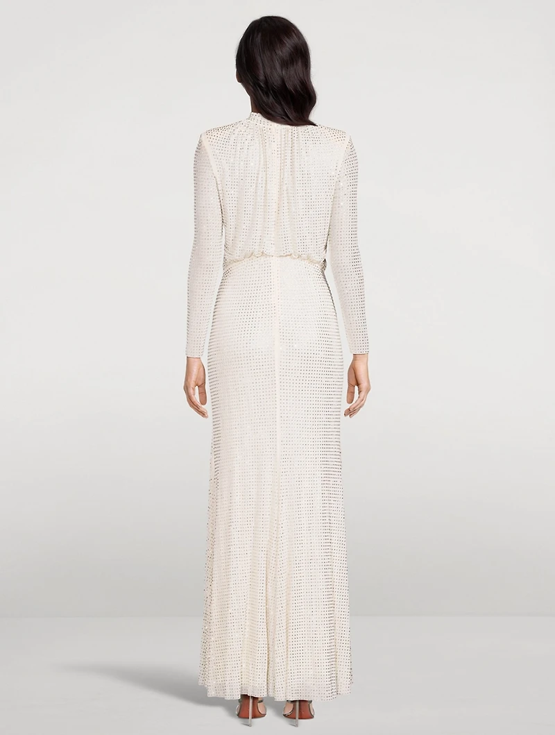 Crystal Mesh Maxi Dress