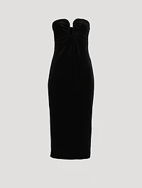 Velvet Strapless Midi Dress