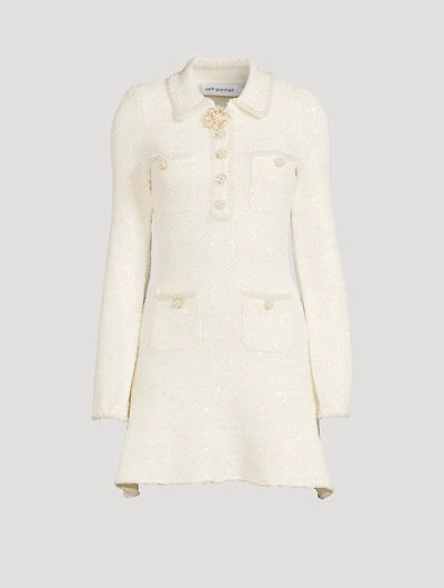 Sequin Knit Pearl Mini Dress