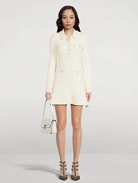 Sequin Knit Pearl Mini Dress