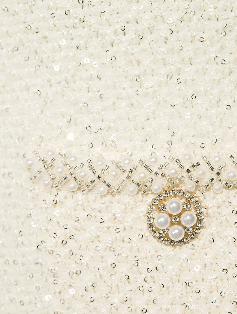 Sequin Knit Pearl Mini Dress