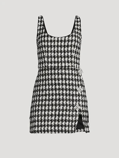 Check Bouclé Mini Dress