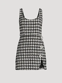 Check Bouclé Mini Dress