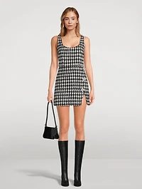 Check Bouclé Mini Dress