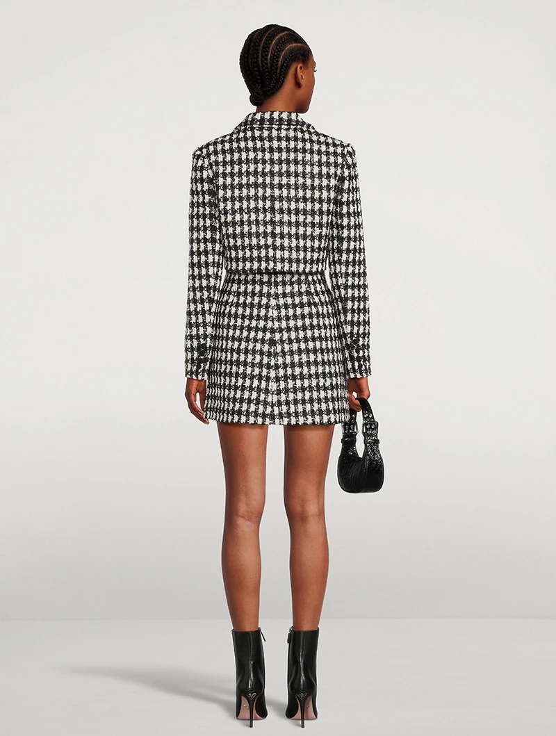 Check Bouclé Tailored Mini Dress