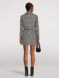 Check Bouclé Tailored Mini Dress