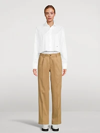 Cropped Poplin Shirt