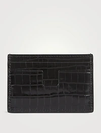 Glossy Card Holder In Croc Print