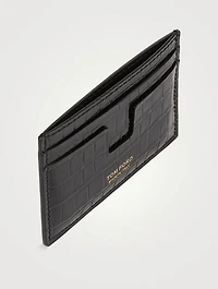 Glossy Card Holder In Croc Print