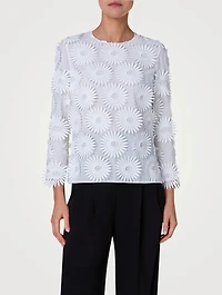 Cotton Floral Embroidery Blouse