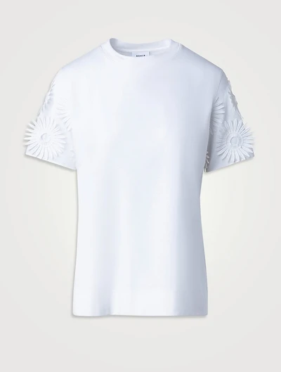 Cotton T-Shirt With Floral Embroidery