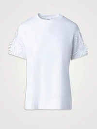 Cotton T-Shirt With Floral Embroidery
