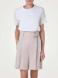 Cotton T-Shirt With Floral Embroidery