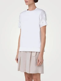 Cotton T-Shirt With Floral Embroidery