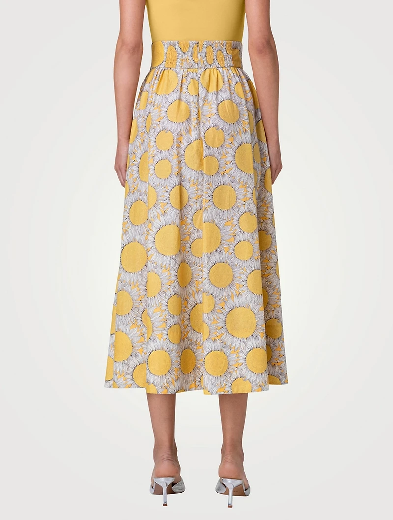 Cotton Midi Skirt Sunshine Print