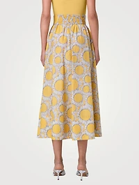 Cotton Midi Skirt Sunshine Print