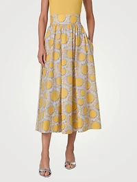 Cotton Midi Skirt Sunshine Print
