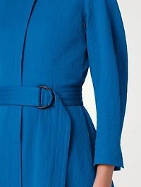 Belted Seersucker Shirt Dress