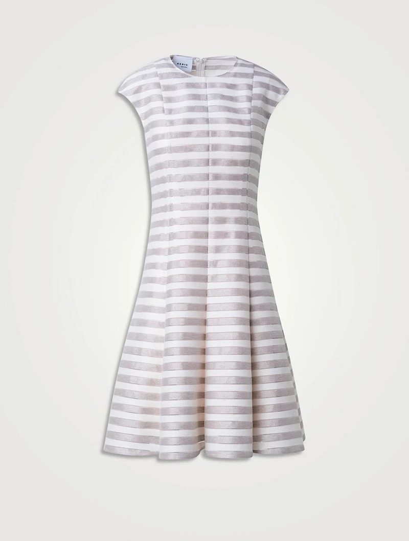Linen And Cotton Dress Striped Print
