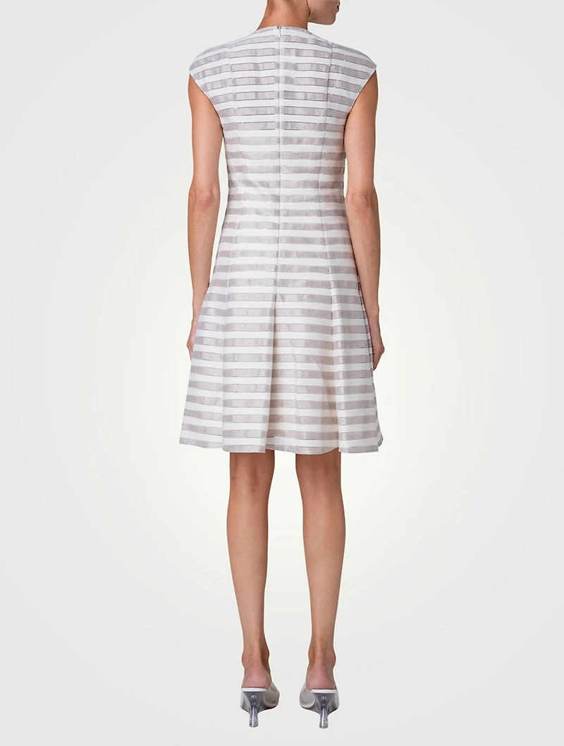 Linen And Cotton Dress Striped Print
