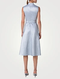 Cotton And Linen Belted Midi Dress