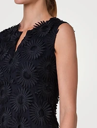Cotton Floral Embroidery Midi Dress
