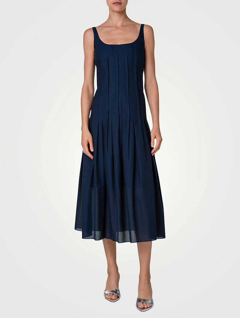 Cotton Sleeveless Midi Dress