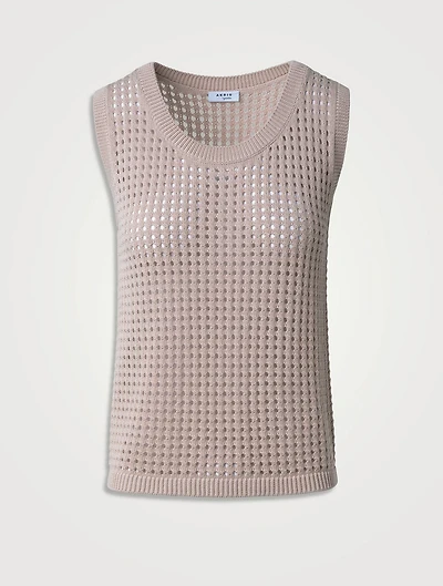 Cotton Mesh Sleeveless Sweater