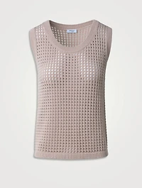 Cotton Mesh Sleeveless Sweater