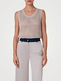 Cotton Mesh Sleeveless Sweater