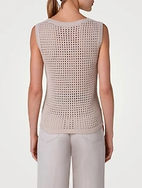 Cotton Mesh Sleeveless Sweater