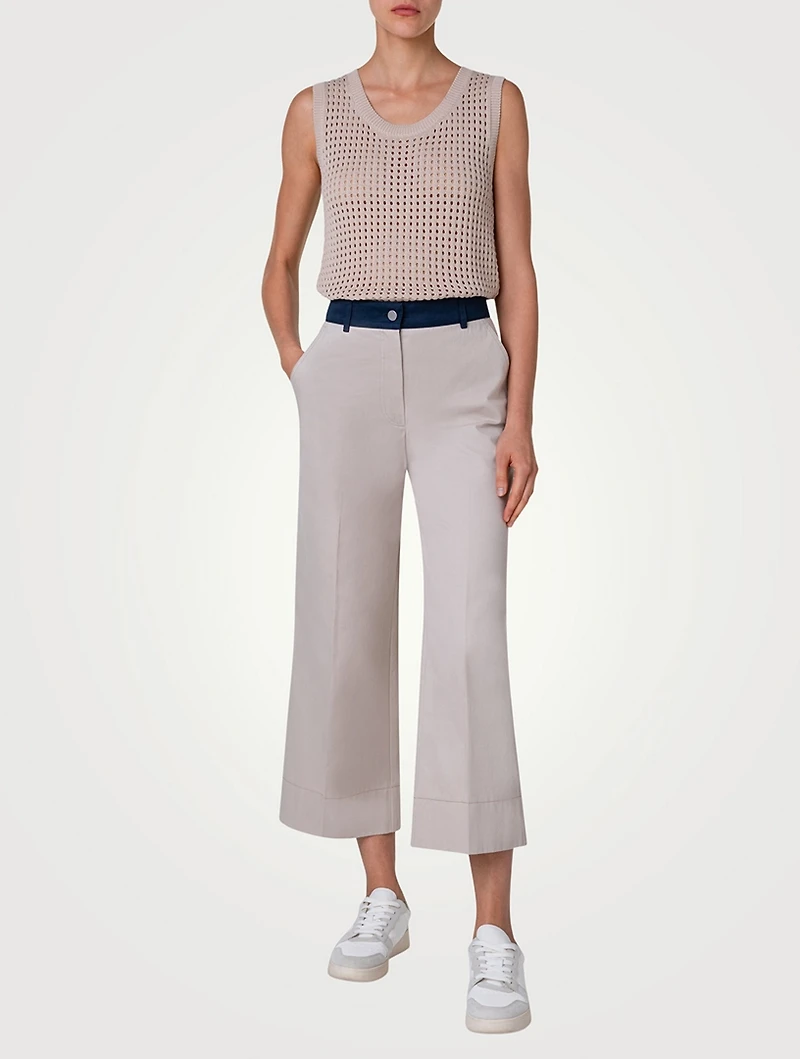 Cotton Mesh Sleeveless Sweater