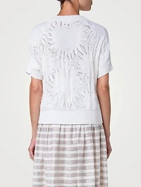 Cotton Short-Sleeve Sweater