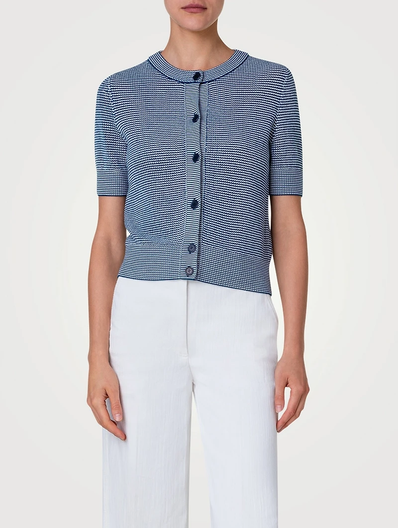 Wool Short-Sleeve Cardigan