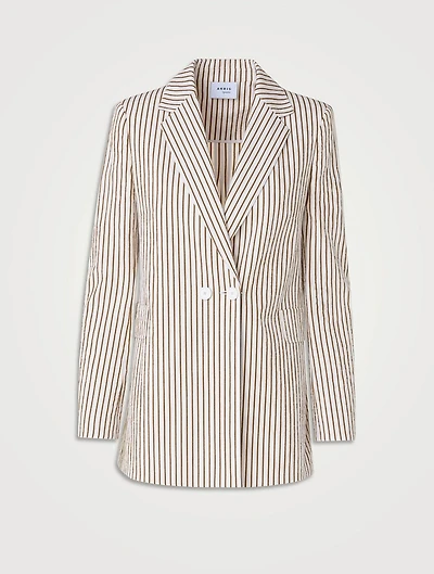 Seersucker Blazer Striped Print