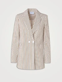 Seersucker Blazer Striped Print