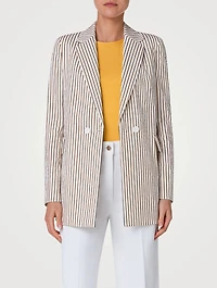 Seersucker Blazer Striped Print