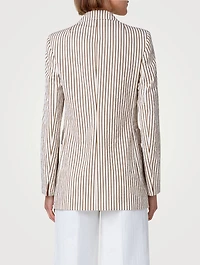 Seersucker Blazer Striped Print