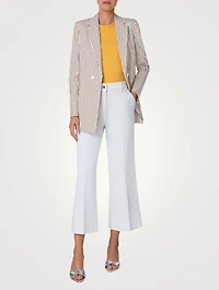 Seersucker Blazer Striped Print